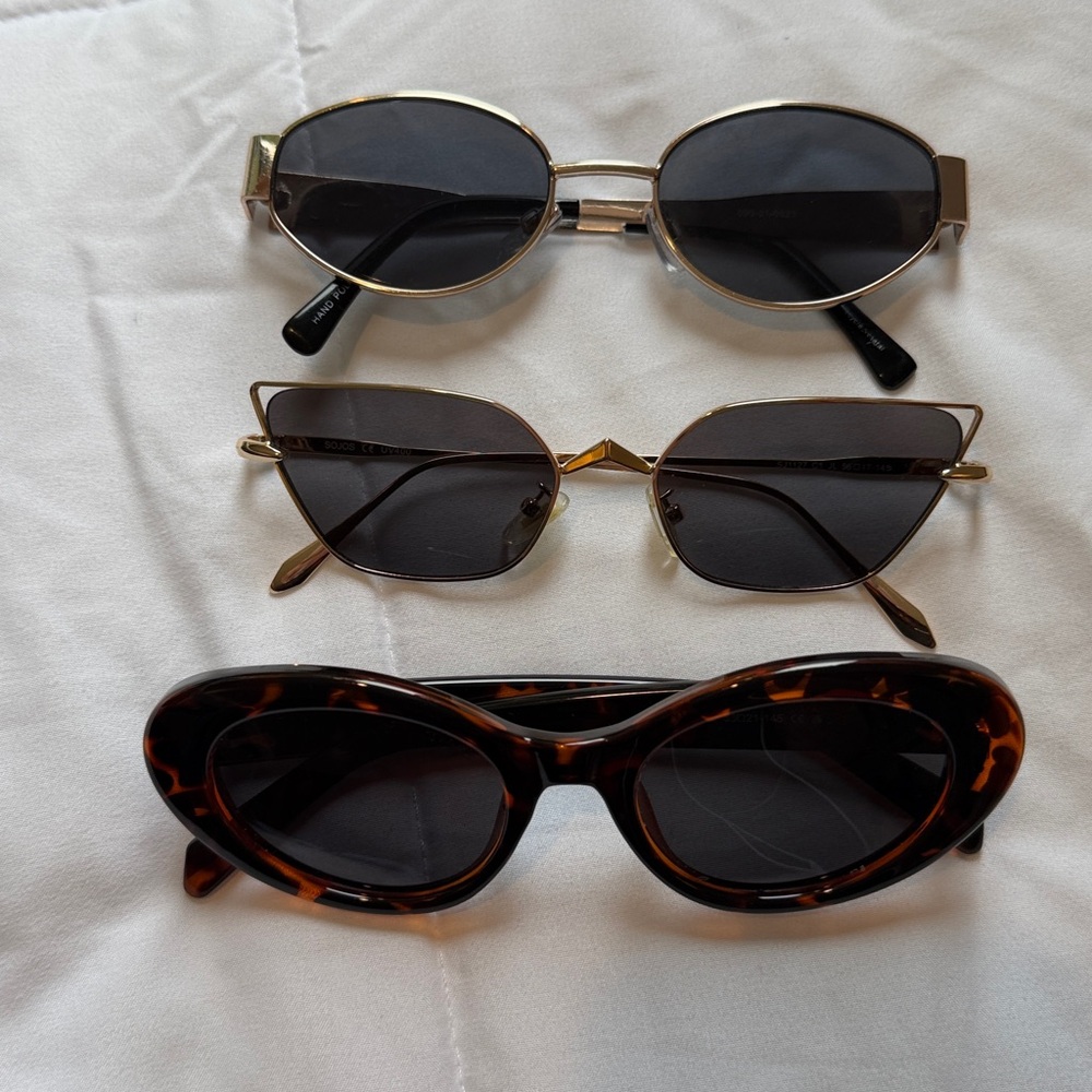 Stylish Tortoise and Gold Sunglasses Set of 3